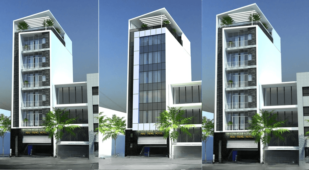 Mẫu khách sạn 5 tầng phong cách hiện đại