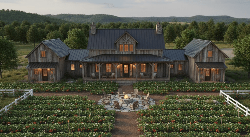 Mẫu nhà nghỉ dưỡng phong cách rustic farmhouse