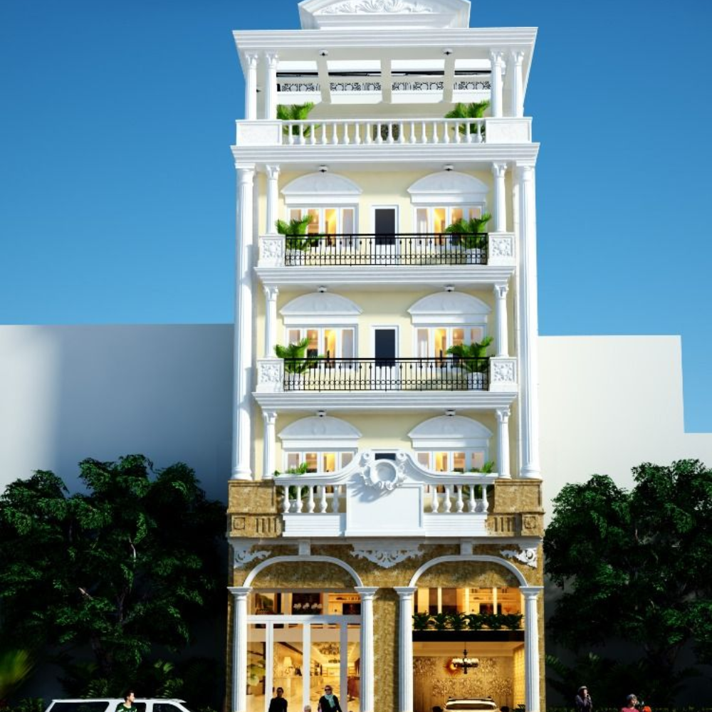 Mặt tiền khách sạn hiện đại: 50+ mẫu đẹp nhất 15 Mặt tiền khách sạn phong cách công nghiệp