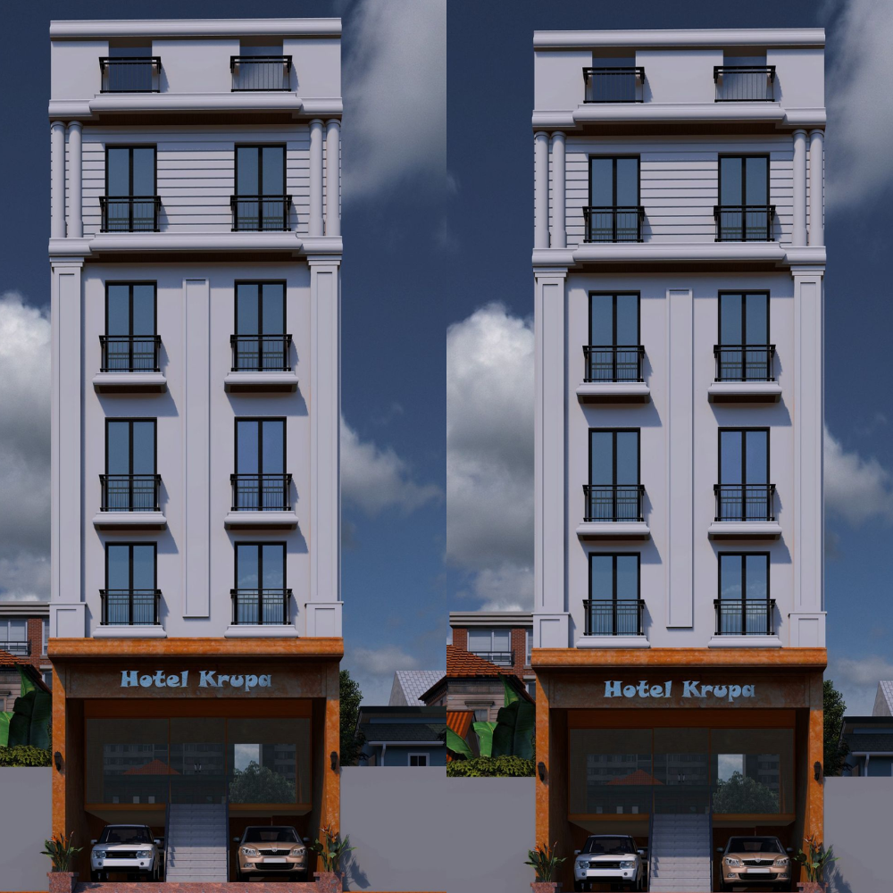 111+ mẫu thiết kế khách sạn 4 sao đẹp nhất 16 Mặt tiền khách sạn hiện đại