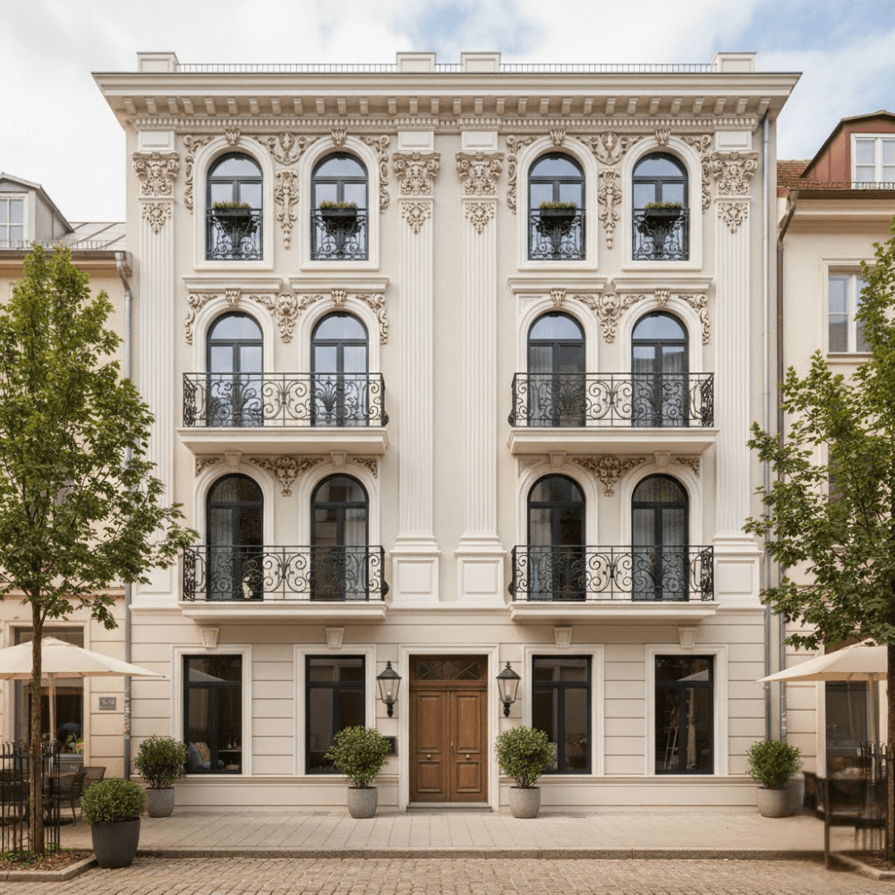 Mẫu khách sạn mini 3 tầng 4 Mẫu khách sạn mini 3 tầng cổ điển