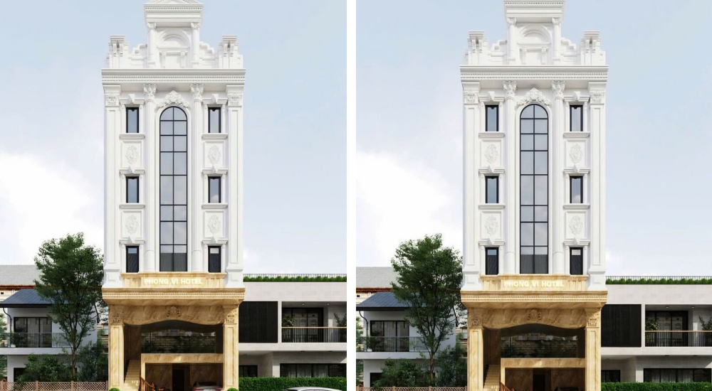 Mẫu khách sạn mini 3 tầng 12 Mẫu khách sạn mini 3 tầng 6×20m