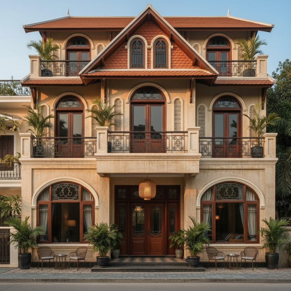 Mẫu khách sạn mini 3 tầng 5 Khách sạn mini 3 tầng hiết kế Indochine