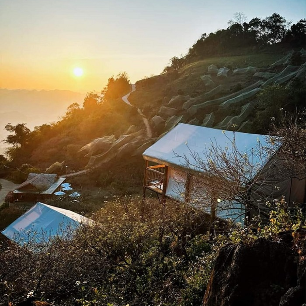 Mẫu nhà sàn mini ấn tượng Lều Mây (Mộc Châu)