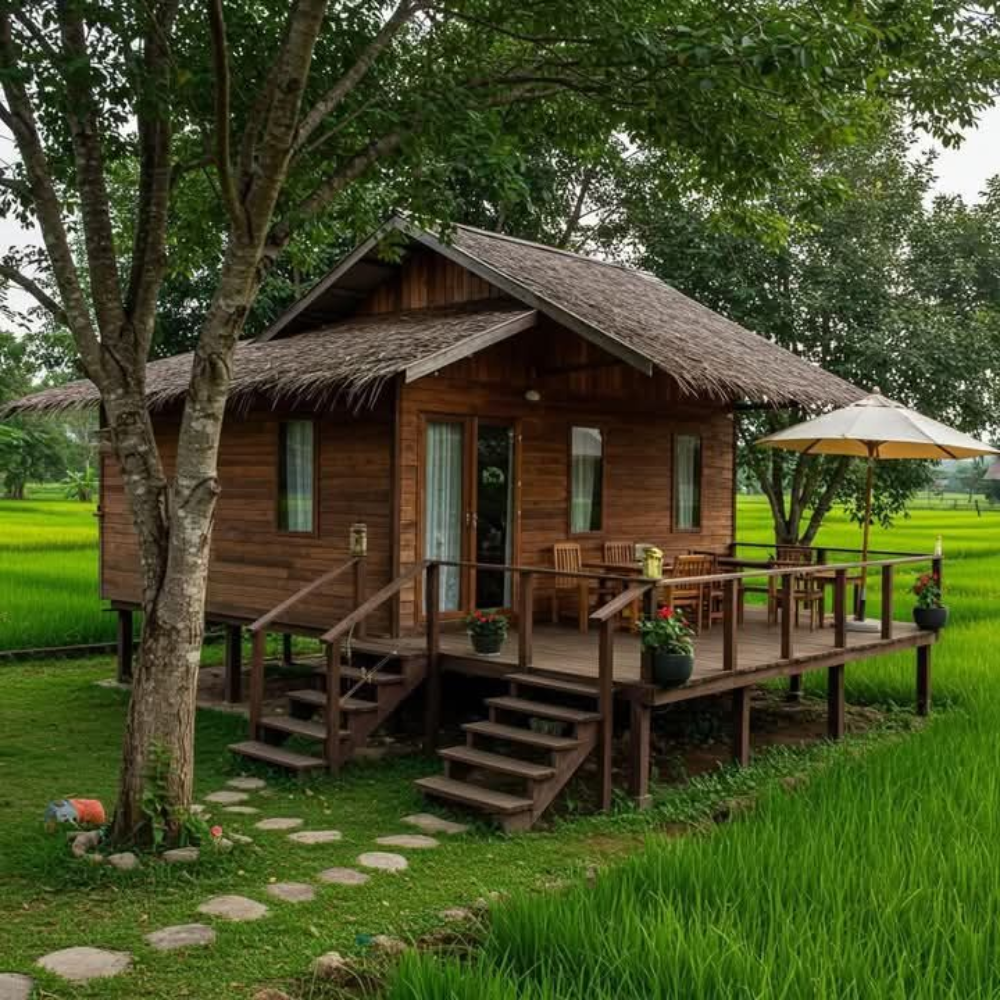 Nhà sàn mini bằng gỗ