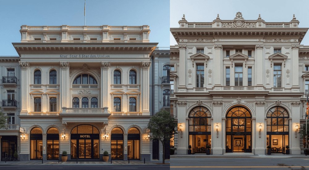 mẫu thiết kế khách sạn tân cổ điển