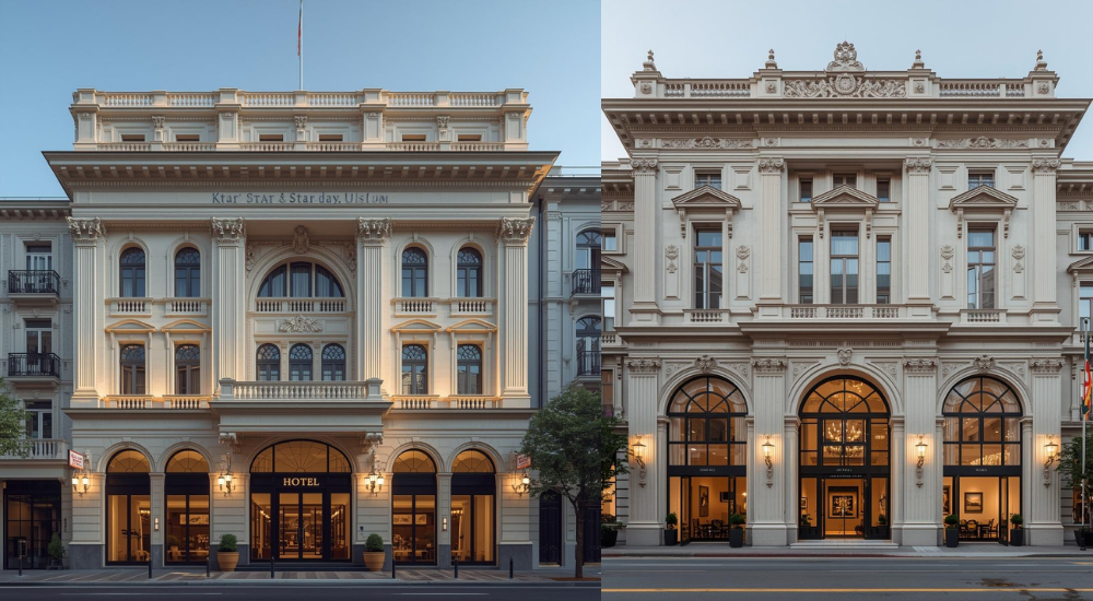 50+ mẫu thiết kế khách sạn mini kiến trúc độc đáo, tiêu chuẩn quốc tế 32 Mẫu thiết kế khách sạn mini 10×20 tân cổ điển