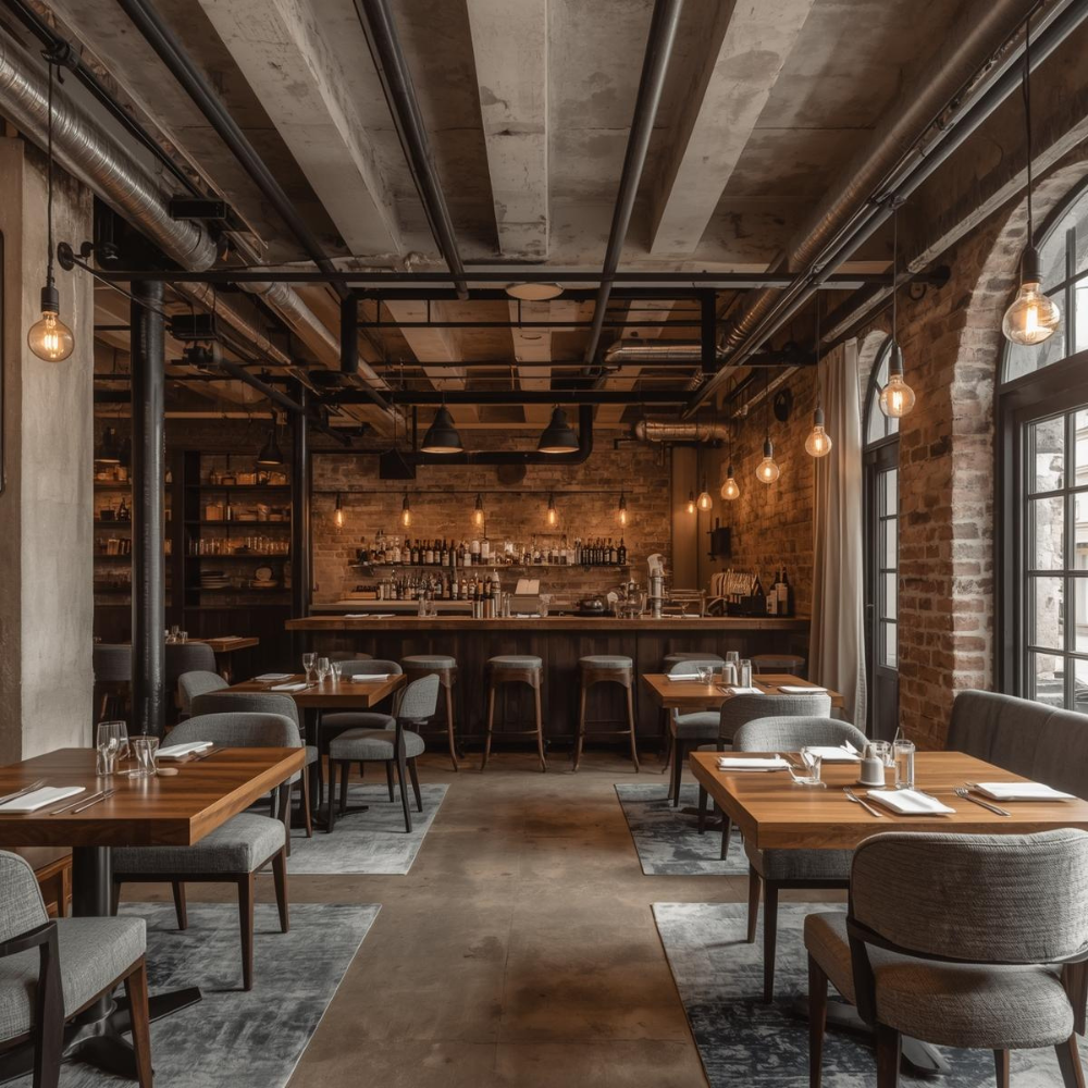 Nội thất nhà hàng khách sạn phong cách Industrial