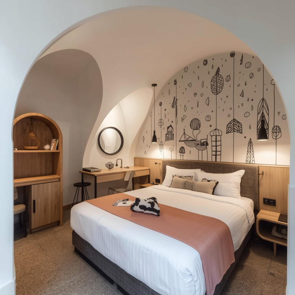 Nội thất phòng khách sạn: Bí quyết tạo không gian đẳng cấp thu hút khách hàng 27 Phòng khách sạn cực lạ mắt được giới trẻ yêu thích