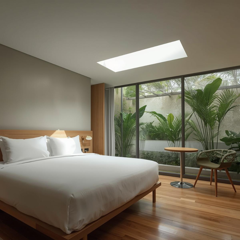 Nội thất phòng khách sạn: Bí quyết tạo không gian đẳng cấp thu hút khách hàng 32 Phòng khách sạn Kết hợp giường và bàn trong nội thất hiện đại