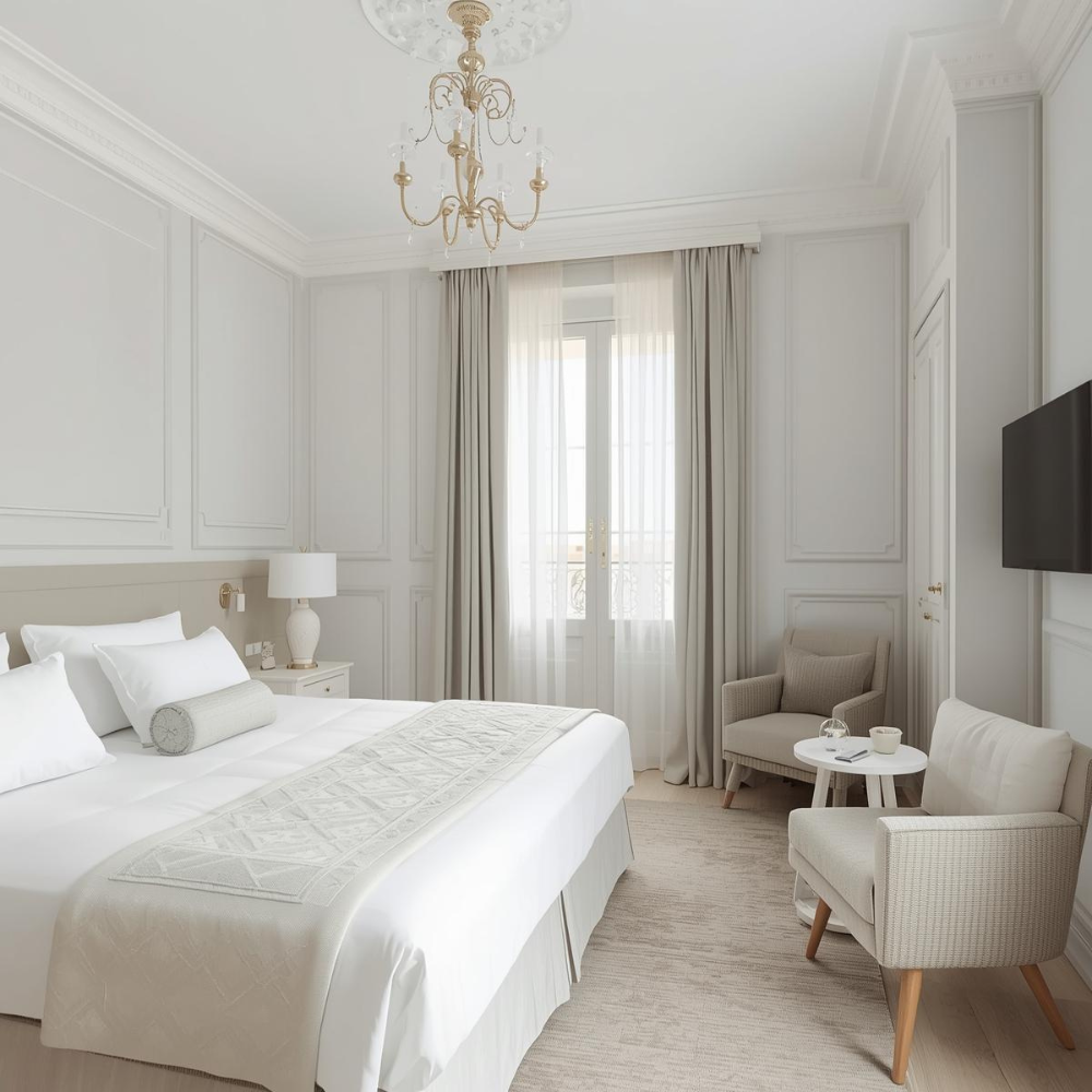 Nội thất phòng khách sạn: Bí quyết tạo không gian đẳng cấp thu hút khách hàng 19 Phòng khách sạn sử dụng toàn bộ tông trắng