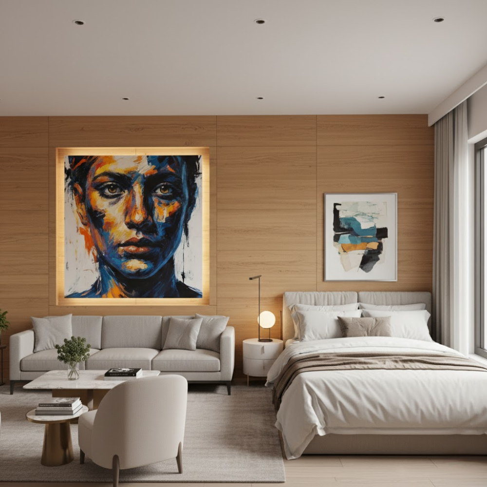 Nội thất phòng khách sạn: Bí quyết tạo không gian đẳng cấp thu hút khách hàng 16 Phòng nội thất khách sạn sử dụng nghệ thuật chân dung lớn